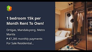 1 bedroom 15k per Month Rent To Own!