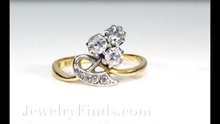 Antique Diamond Clover Ring Circa 1900's .26ct t.w. Old Mine Cut Diamond Ring 18k Platinum