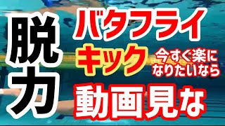 【基礎編】エネルギー消費50%減！脱力をマスターすればバタフライなんて楽！「キック」