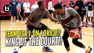 USA BASKETBALL CRAZY 1 ON 1 DRILL! Kevin Durant vs Paul George & More!!!