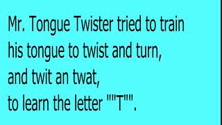 Tongue twister  Mr Tongue twister