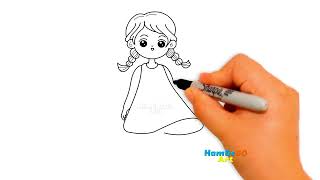 Hermoso dibujo de una niña paso a paso | How to draw a girl step by step