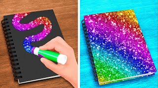 COOL SCHOOL HACKS AND DIY CRAFTS || Rainbow School Hacks & Easy Drawing Tips by 123 GO LIKE!