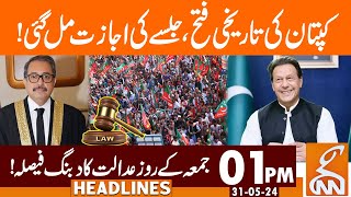 Imran Khan Huge Win | News Headlines | 01 PM | 31 May 2024 | GNN