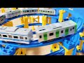 plarail 11trains yamanote line tokyo metro learn colors multi level crossing