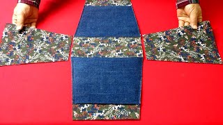 DIY데님 포켓 사다리꼴 미니 토트백/Denim Pocket 