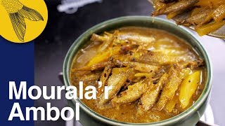 Mourola machh'er ambol/tok aam diye—small Mourala fish with green mangoes | How to cut mourola fish