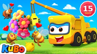 The Crane Truck Defeat the Crazy Bees! & More | Kubo | Kids Cartoons Compilation | Toddler Education