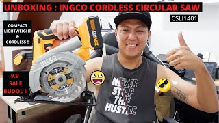 INGCO CORDLESS CIRCULAR SAW UNBOXING (CSLI1401) / BUDGET CORDLESS CIRCULAR SAW / 9.9 BUDOL