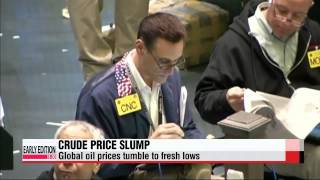 Global markets fall as oil prices tumble to fresh lows   주요 증시 대부분 하락…유가급락, 그리스