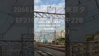 (貨物列車) 2023/05/11 2068レ EF210-306 + コキ22B (大阪タ〜東京タ) 約20分遅れ #Shorts