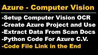 Azure Computer Vision | Azure OCR | Azure How to Extract Text From Scanned Document