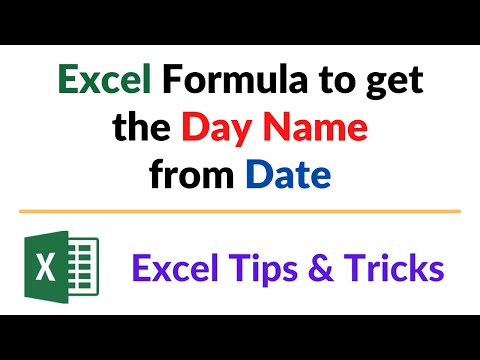 Excel formula to get the Day name from a Date