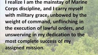 SNCO Creed - U.S. Marine Corps - Staff Noncommissioned Officer - Hear the Text