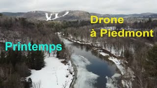 Drone Laurentides dji mini 2 sur la Rivière du Nord en dégel