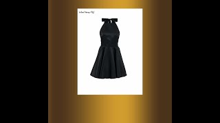 Mnealways18 Party Black A-Line Satin Dress For Women Halter Neck Backless Sexy Evening Dress Summ...