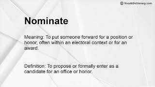 Nominate Meaning