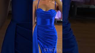 2023 Slit Long Trumpet Ruched Prom Dress with Pleats S7033P - Stacees