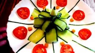 ART IN CUCUMBER. DECORATION OF CUCUMBER. VEGATABLE CARVING. HOW TO MAKE CUCUMBER DECORATION