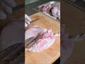 cutting up whole chicken for the bbq