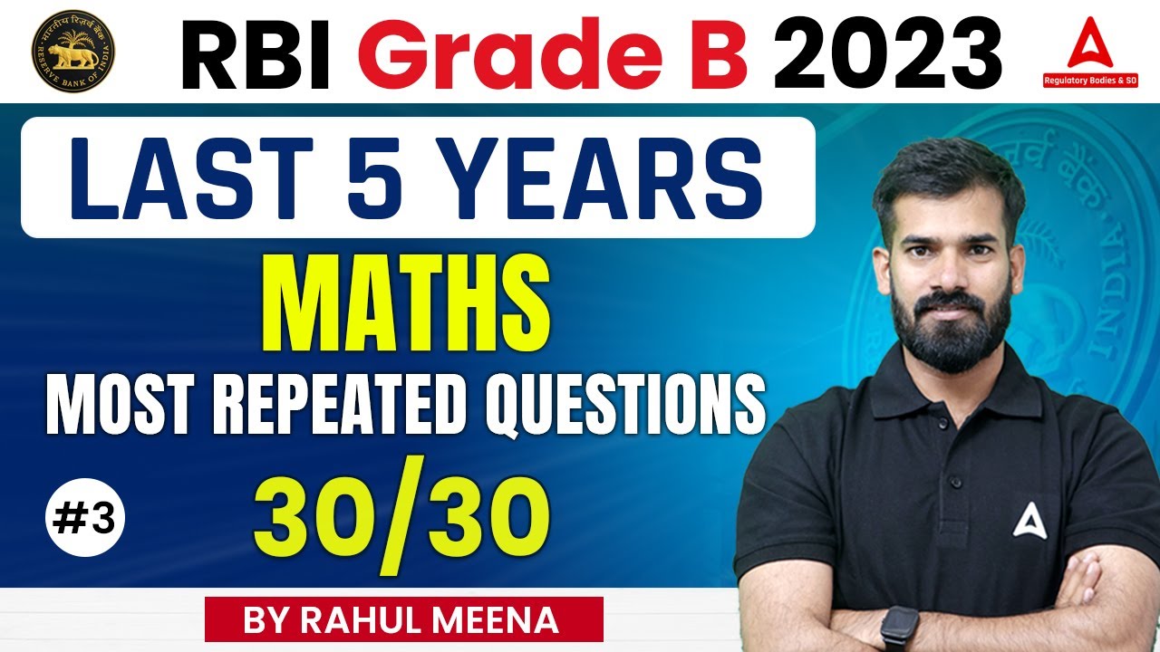 RBI Grade B Quants Preparation | Last 5 Years Quants Most Repeated ...