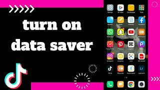 How to turn On Data Saver On Tiktok App