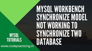 MySql workbench Synchronize Model not working to synchronize two database