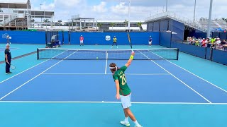 Tsitsipas \u0026 Ymer Practice - Court Level Miami [4K 60fps] 2024