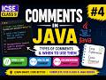 Java Comments & Their Types | Single Line, Multi Line & Documentation Comments | ICSE Class 9 Java