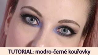 TUTORIAL: modro-černé kouřovky | Poprvé zkouším NYX Drop Foundation