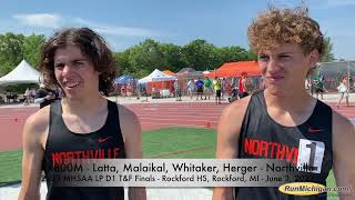 Interview: Boys 4x800 Champion, Northville at 2023 MHSAA LP Division 1 Track \u0026 Field Finals