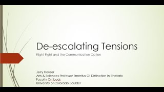 De-escalating Tensions - Flight-Fight and the Communication Option