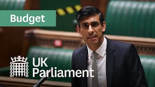 Budget statement delivered by Chancellor of the Exchequer Rishi Sunak – 03 March 2021
