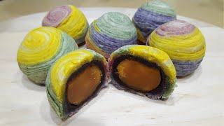 彩虹蛋黃酥 /Rainbow Egg Yolk Crisp/中秋月餅/Mid autumn moon cake｜樂在其中廚房