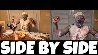 SML Movie: Chef Pee Pee The Babysitter! Behind the Scenes and Original Video! | Side by Side!
