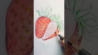 how to draw strawberry | strawberry drawing | art #viral