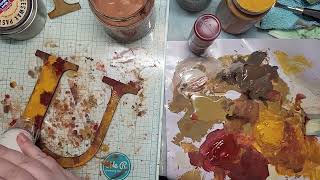 faux rust paint effect using chalk and acrylic paint