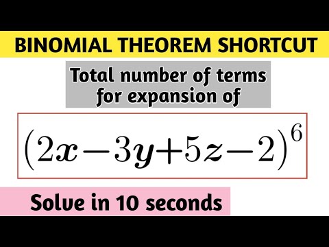 Binomial Theorem Shortcut Trick || How To Find Total Number Of Terms ...