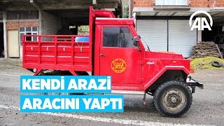 Karadenizli inşaat ustası, kendi arazi aracını yaptı