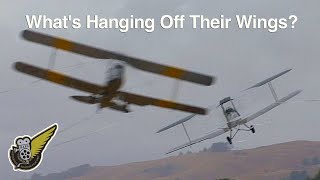 Two Vintage Biplanes Cavorting Together  - Skilled Pilots