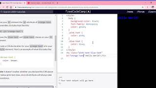 Learn Basic CSS Override Class Declarations by Styling ID Attributes freeCodeCamp org Google Ch