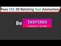 Awesome Text Animation With Pure HTML and CSS | 3D Text Rotation Animation Using Pure CSS Only.