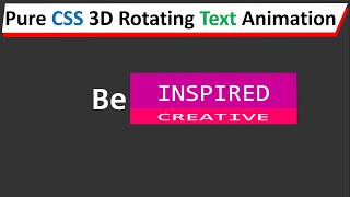 Awesome Text Animation With Pure HTML and CSS | 3D Text Rotation Animation Using Pure CSS Only.