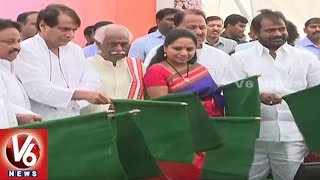 Railway Minister Suresh Prabhu Launches Peddapalli-Nizamabad Railway Line | Hyderabad | V6 News