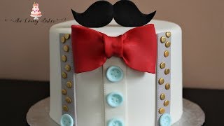 Father's Day Gentlemen's Bow Tie & Mustache Cake Tutorial