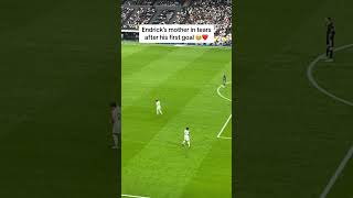 Endrick’s mother was in tears after watching her son score his first goal for Real Madrid 🥹