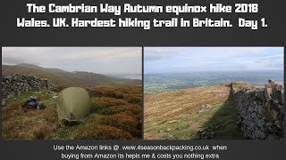 1. The Cambrian Way. Hardest long distance trail in Britain. Wild camping near summit of Foel Lwyd.