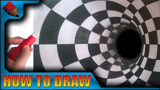 SPEED DRAWING - How to draw a 3D Optical Illusion !