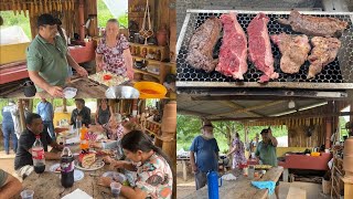 DIA DE COMEMORAR, HOJE  TEVE ALMOÇO E ANIVERSÁRIO NA CASINHA NO PÉ DA SERRA