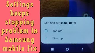 Settings keeps stopping samsung m01 core | Settings keeps stopping problem fix in Samsung mobile